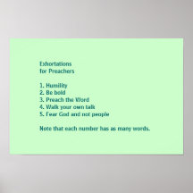 Exhortations for Preachers Poster