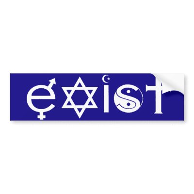 Exist Coexist Parody Bumper Sticker by egeardesigns