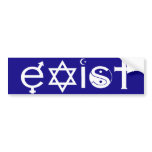 Exist Coexist Parody Bumper Sticker bumper stickers