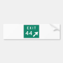 Exit 44 Street Sign Bumper Stickers
