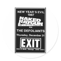 Exit/Chicago * Naked-Raygun * 80's Punk Rock Round Stickers