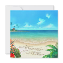 Exotic Beach (ask me to put your names in sand) Personalized Invites