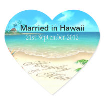 Exotic Beach Custom Heart Sticker