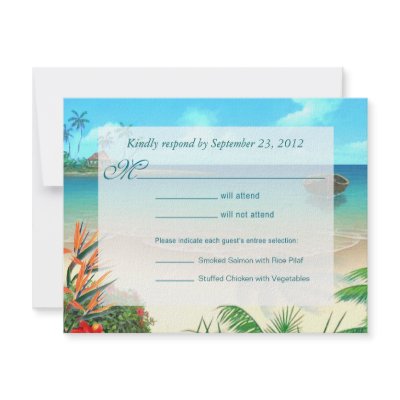 Exotic Beach RSVP Response Card Invitation by Special_Occasions