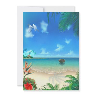 Exotic Beach Wedding 5"x7" Invitation by Special_Occasions