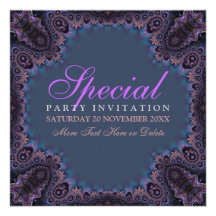 Exotic Dark Gothic Goddess Party  Invitation