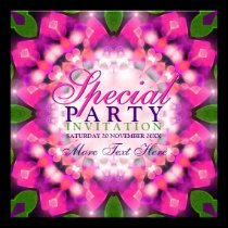 Exotic Girly Pink Purple Special Party Invitations invitations