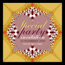 Exotic Gold Girls Boudoir Party  Invitation invitations