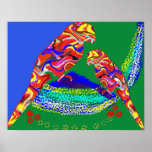 Exotic Parrot Mom n Baby Parrot Print