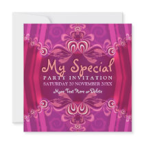 Exotic Pink Girls Boudoir Party  Invitation