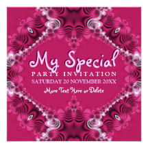Exotic Pink Girls Special Party Invitations