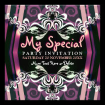 Exotic Purple Girls Boudoir Party  Invitations invitations
