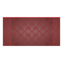 Exotic Red and Black damask wedding gift Personalized Photo Card