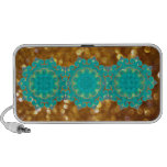 Exotic Teal Blue Abstract Kaleidoscope Bling Travelling Speaker