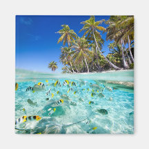 Exotic vacations fridge magnet
