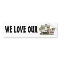 Expandable Hybred Trailer Camper Bumper Sticker