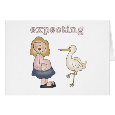 Expectant Mom and Stork Greeting Cards by familymembers