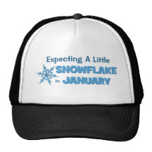 Expecting A Little Snowflake in January Maternity Trucker Hats
