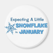Expecting A Little Snowflake in January Maternity Magnets