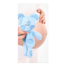 Expecting Baby Boy --Pregnant Belly note card Personalized Photo Card
