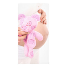 Expecting Baby Girl --Pregnant Belly note card Photo Card Template