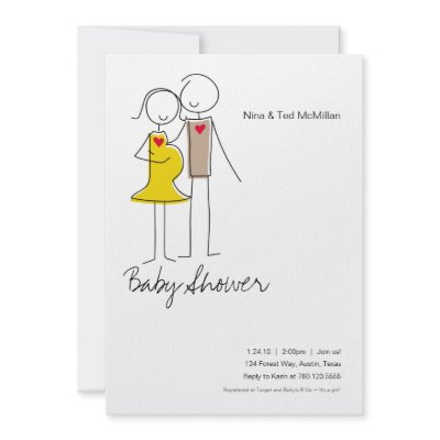 Expecting Couple Baby Shower 5x7 Invitations by paisleyinparis