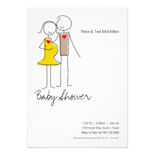 Expecting Couple Baby Shower 5x7 Invitations