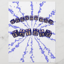 Expecting father toy blocks in blue custom flyer