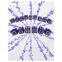 Expecting mother toy blocks in blue full color flyer