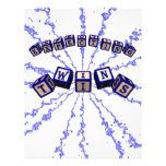 Expecting Twins toy blocks in blue. Custom Letterhead