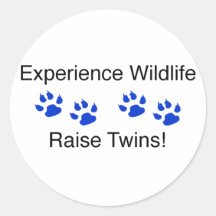 Experience Wildlife Raise Twins Round Sticker