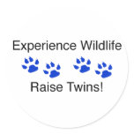 Experience Wildlife Raise Twins Round Sticker