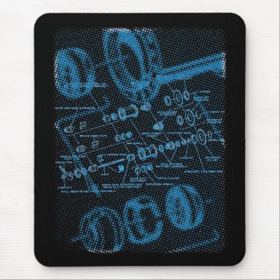 Exploded Hub Diagram (blue on dark) Mouse Mats by dj_flx