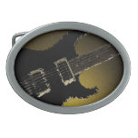 Exploding Electric Guitar Oval Belt Buckles
