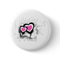 Exploding Hearts Emo Alternative Grunge Rock Punk Pinback Button