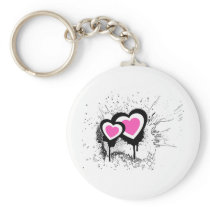 Exploding Hearts Emo Alternative Grunge Rock Punk Keychain