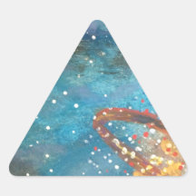 Exploding Planet Triangle Sticker