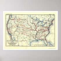 Explorer Routes In America 1907 Poster