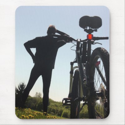 Exploring on a Bike 1 Mousepad by MDKgraphics