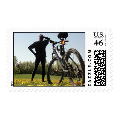 Exploring on a Bike 2 Postage by MDKgraphics