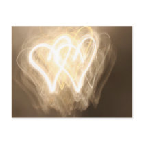 Exploring the light: hearts postcard