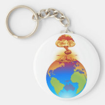 Explosion earth disaster concept key chains