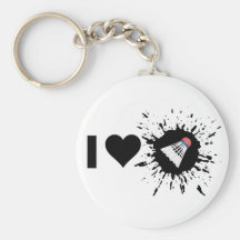 Explosive I Love Badminton Keychain