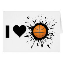 Explosive I Love Basketball Greeting Card