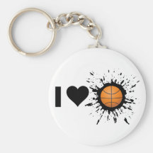 Explosive I Love Basketball Keychain