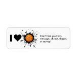 Explosive I Love Basketball Return Address Label