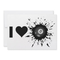 Explosive I Love Billiard Personalized Announcements