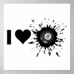 Explosive I Love Billiard Poster