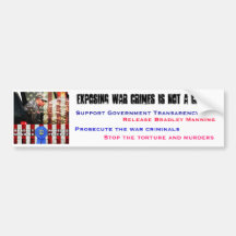 Exposing War Crimes is Not a Crime Bumper Stickers
