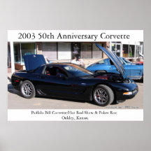 Exposition de hot rod de Buffalo Bill Corvette et  Affiche